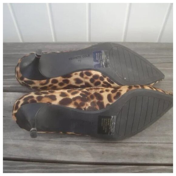 Kenneth Cole New York "Morgan" Leopard Print Kitten Heel Pumps Size 7 M - Picture 4 of 6